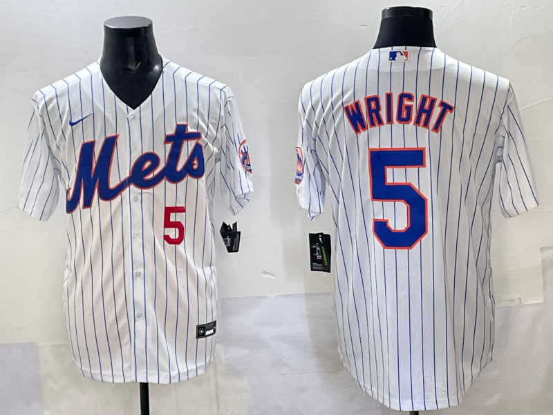Men 2025 New York Mets #5 Wright white MLB Nike jersey->new york mets->MLB Jersey